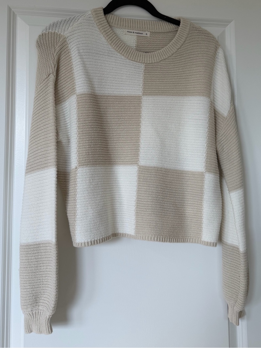 Checkered Crewneck Sweater